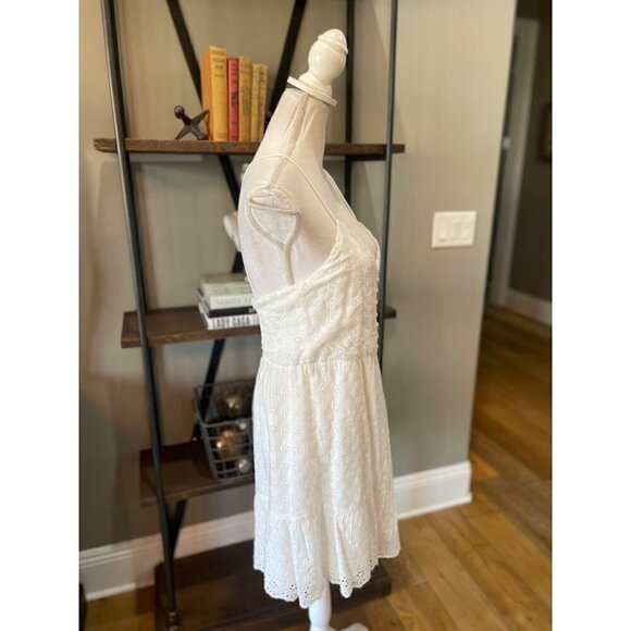 alice + olivia Fae Eyelet Embroidery Fit Flare Mini Dress White Womens Size 14 - Picture 8 of 13